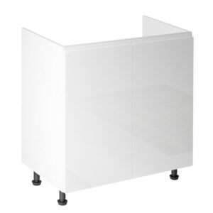 ASPEN D80Z virtuvės spintelė plautuvei (Blizgus baltas/Baltas) #1