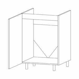 LANGEN BEIGE D60Z-P/L virtuvės spintelė plautuvei (Beige/Dab Artisan) #3