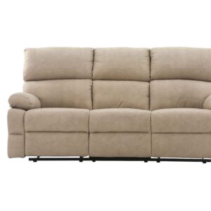 DYNASTY-III trivietė sofa-reglaineris (Šviesiai rudas) #2