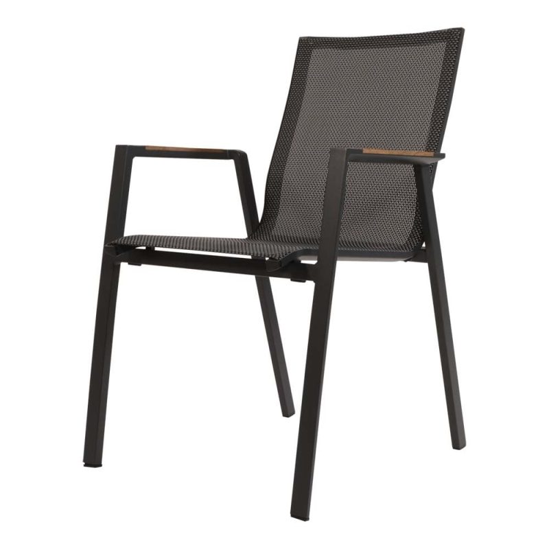 Lauko valgomojo kede Tarragona Teak Negro matines antracito spalvos