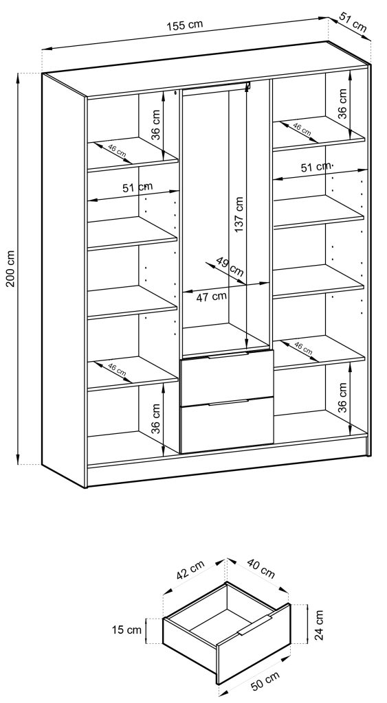 NELLY 3D spinta be veidrodžio (Cashmere) #4
