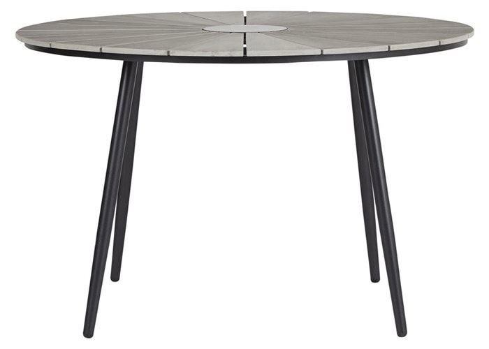 Pilkas apvalus lauko stalas Ø120cm (624739)