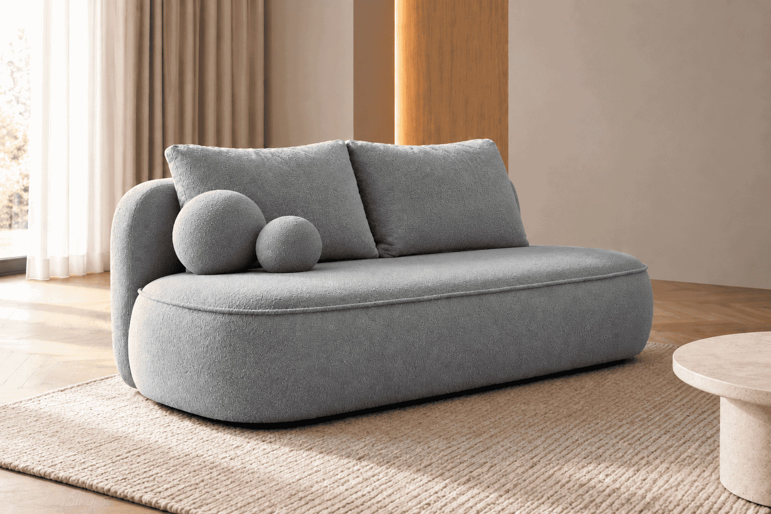 TEDDY sofa-lova be dekoratyvinių apvalių pagalvėlių (Bubble-06) maksobaldai