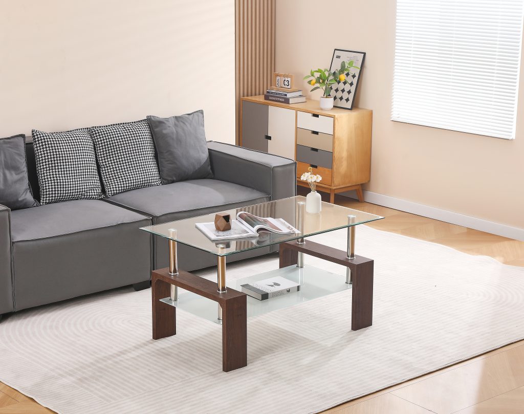 LAMARA stiklinis staliukas (#73044 Chocolate)