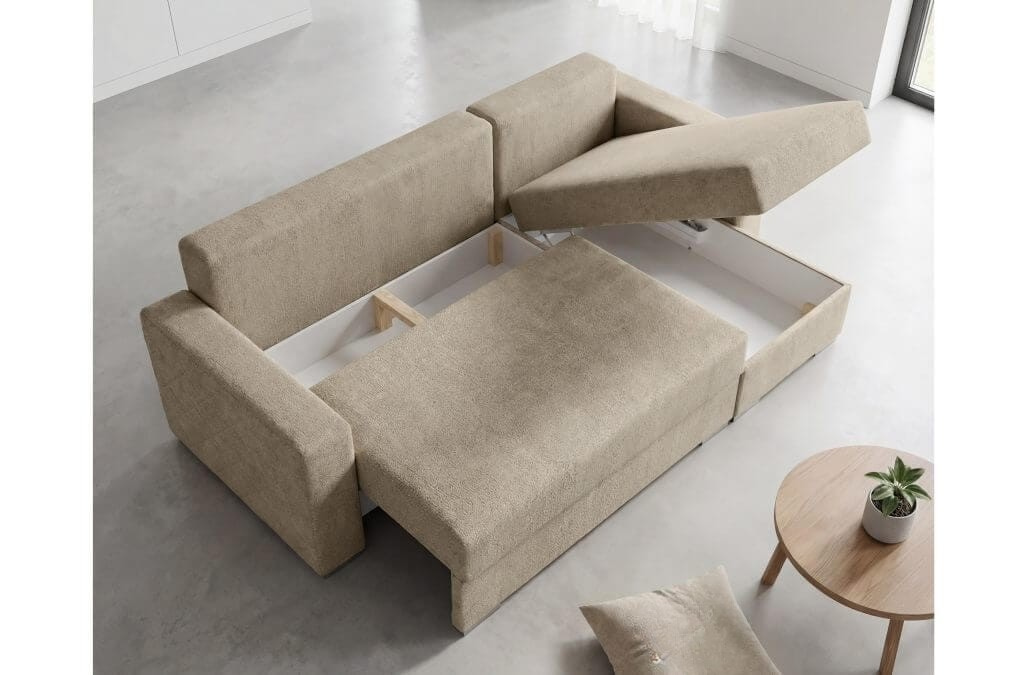 BRICK (II gr.) minkštas kampas (Murano-834/Pikiavimas:Caro) atidaryta patalynės dėžė