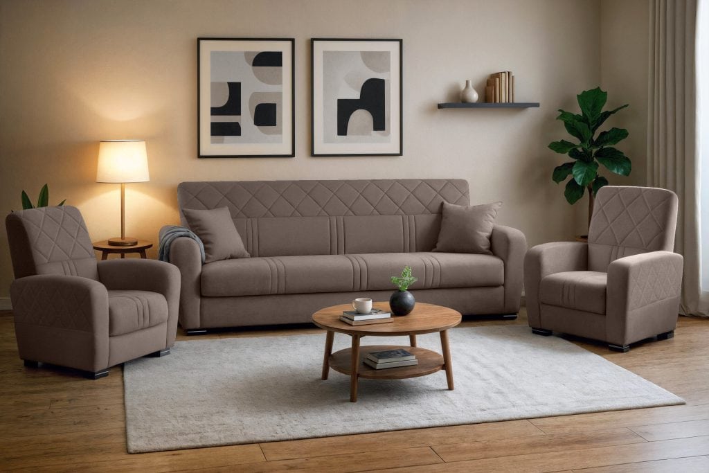 SAVONA (II gr.) sofa-lova + 2 foteliai (Whisper-05)