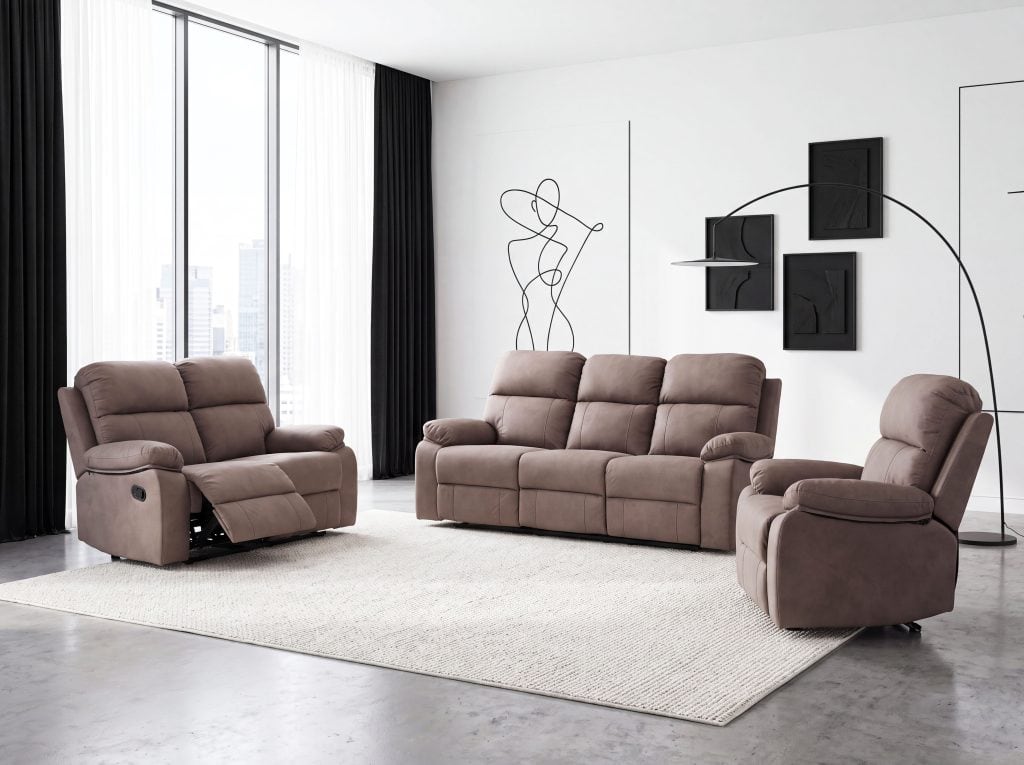 ARISTOCRAT-II (III gr.) dvivietė sofa-reglaineris (K10-363 Šviesiai rudas) 1