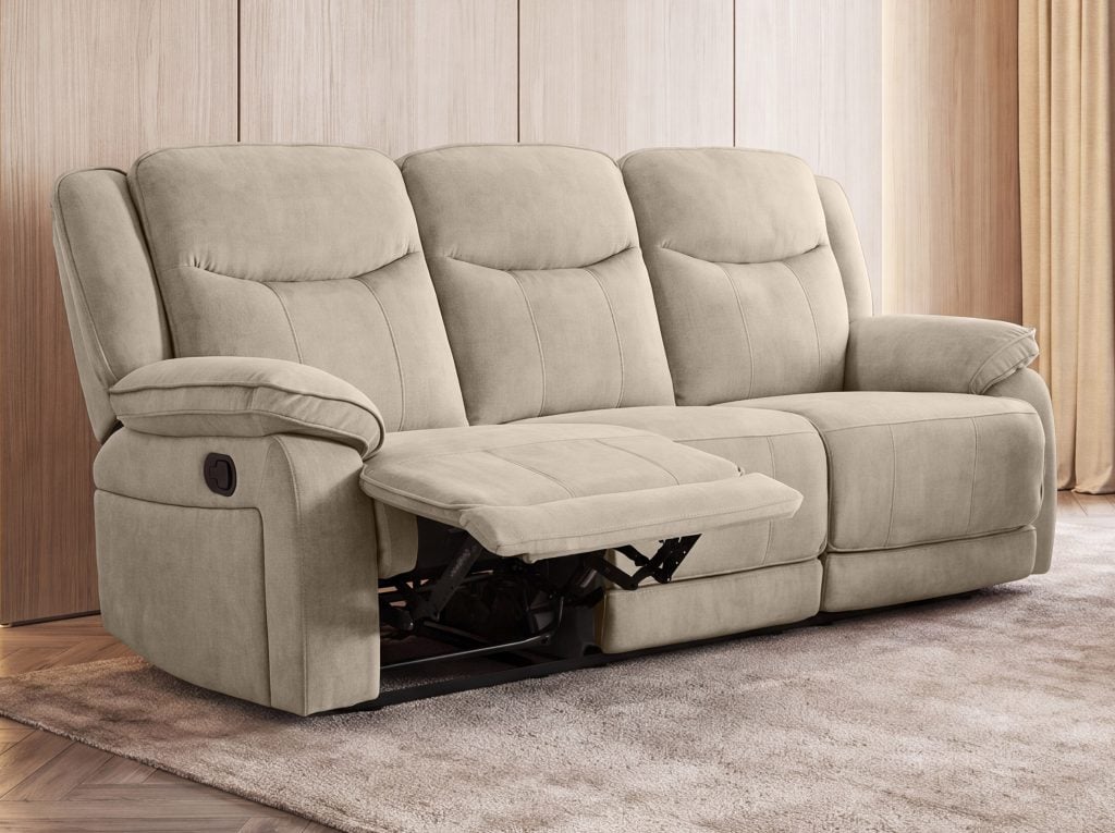 LANCASTER-III (II gr.) trivietė sofa-reglaineris (EDA828-02 Šviesiai rudas)