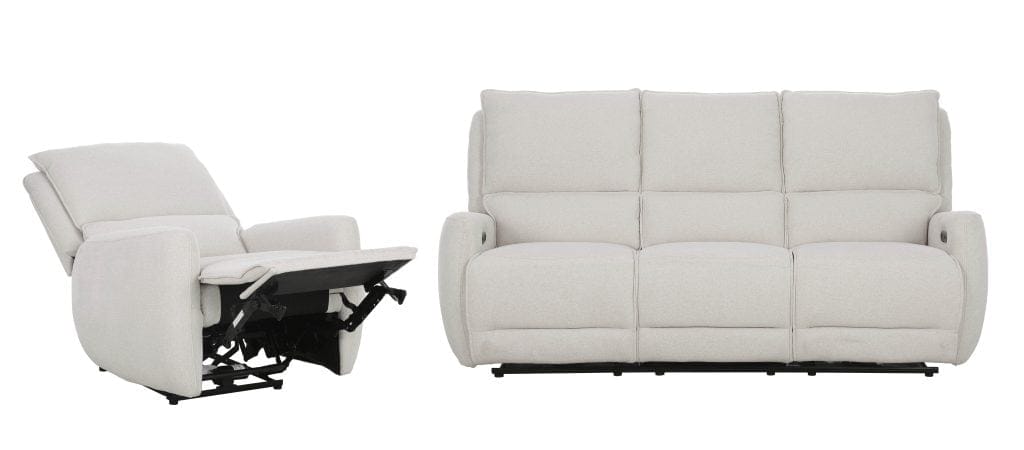 PRINCE-III ELECTRO (III gr.) trivietė sofa-reglaineris (CYM2128-18 Baltas) fotelis ištiestas