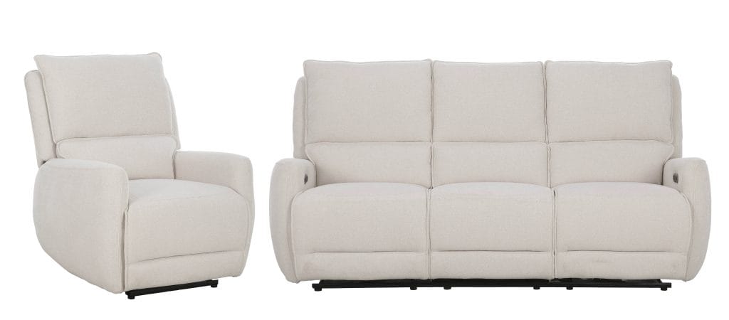 PRINCE-III ELECTRO (III gr.) trivietė sofa-reglaineris (CYM2128-18 Baltas) su foteliu