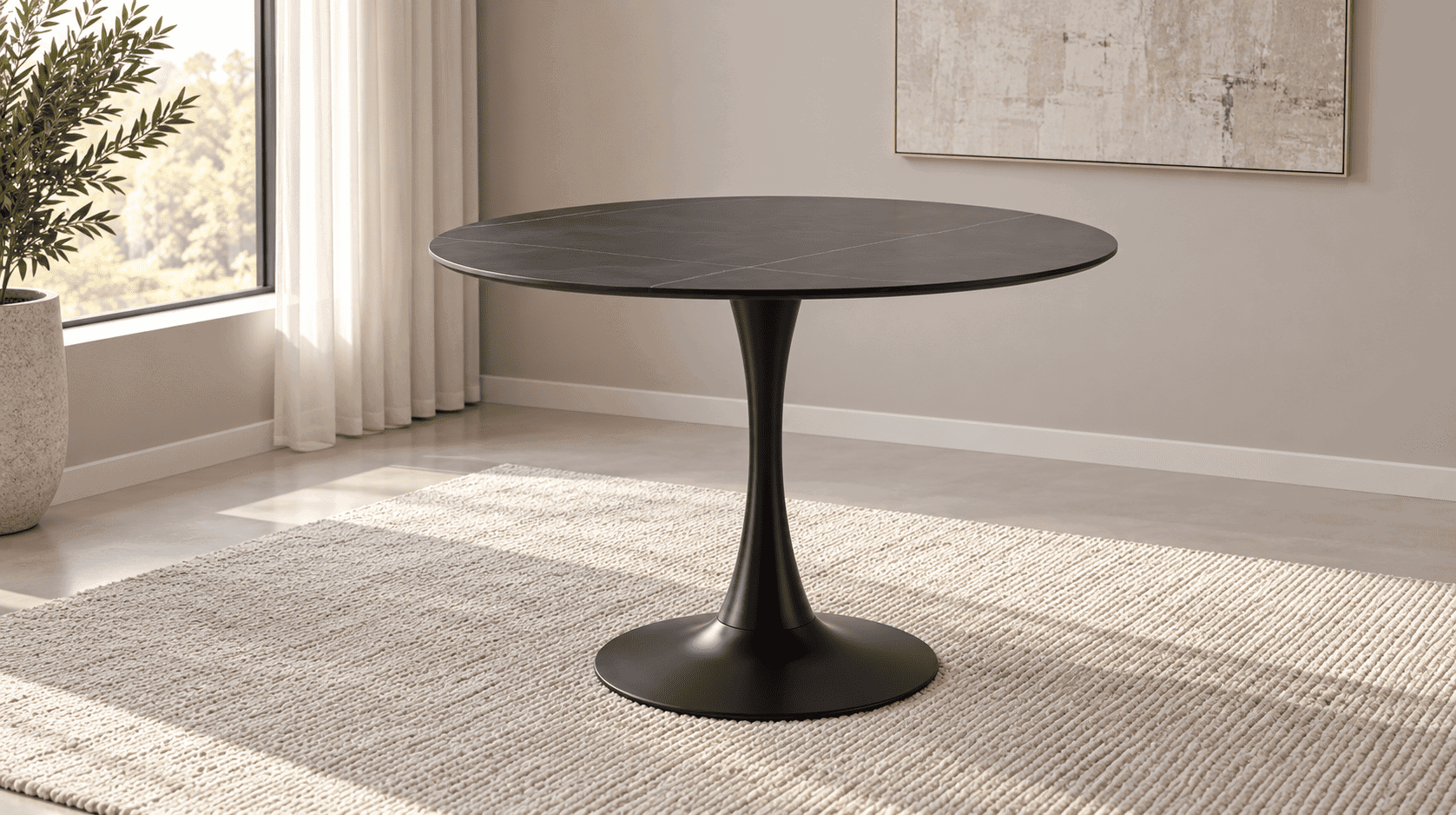 LAURUS apvalus stalas (Black Stone) 03