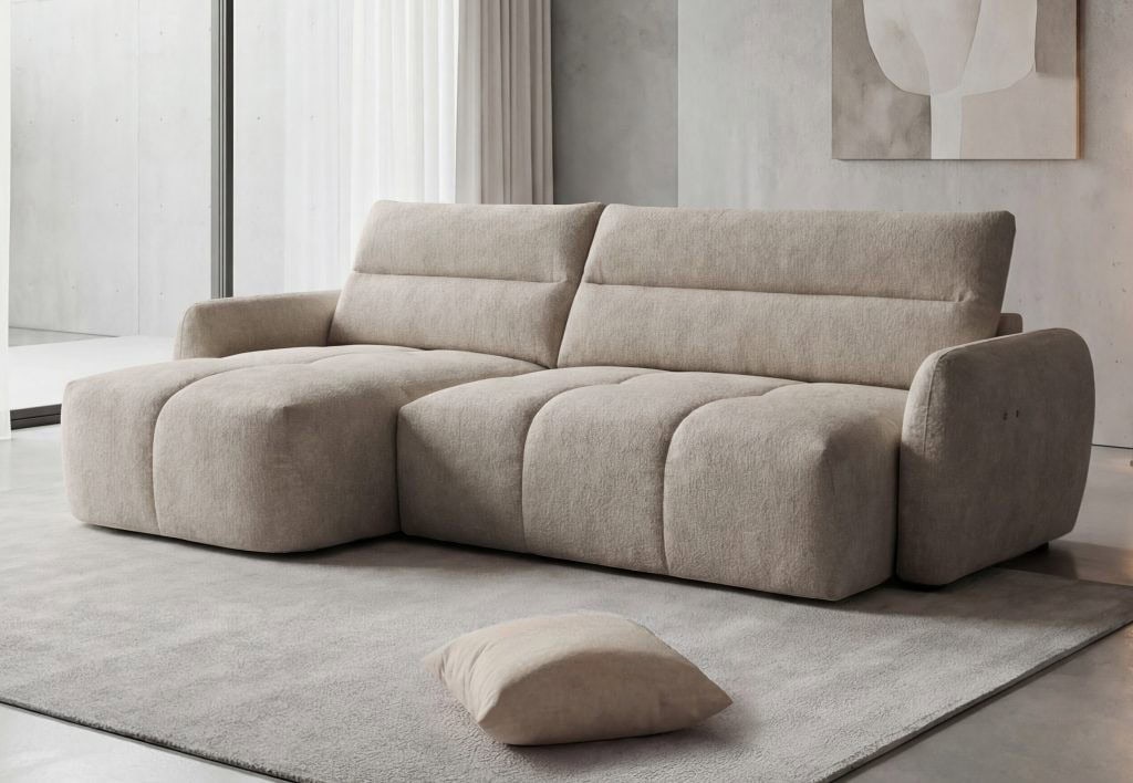 NUTI (II gr.) minkštas kampas su elektrine funkcija (Monte-11) K kairės pusės smėlio spalva