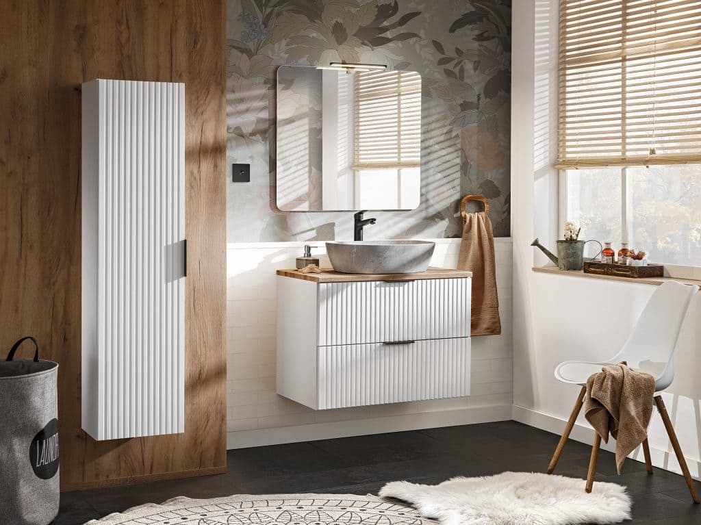 ADEL-40 pakabinama vonios spintelė su praustuvu (Balta) #6