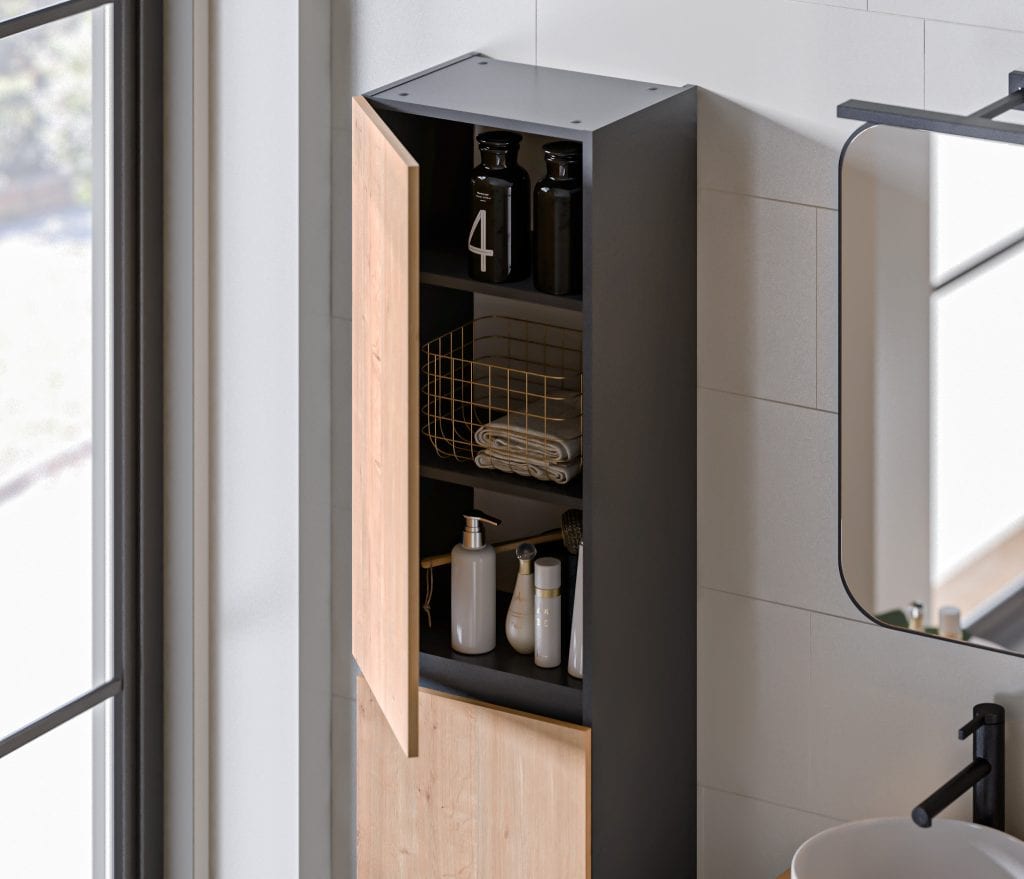 MONAKO-800 pakabinama vonios spintelė (Grey Oak) #4