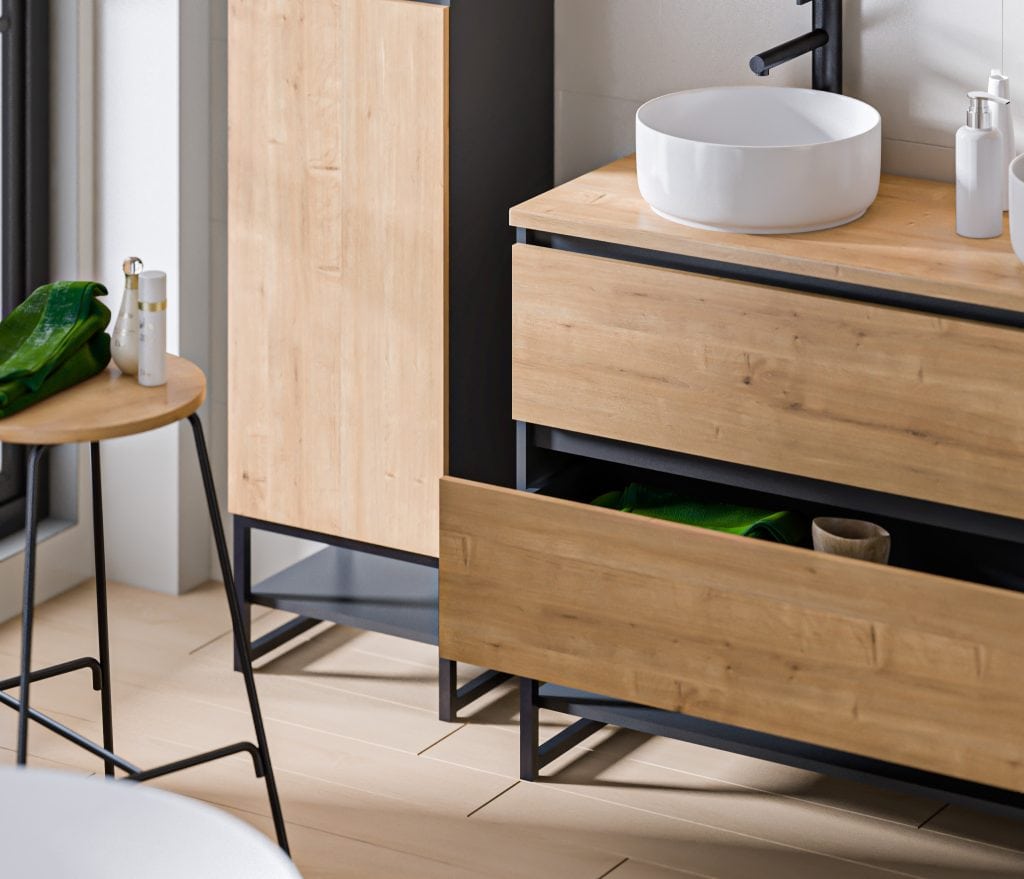 MONAKO-800 pakabinama vonios spintelė (Grey Oak) #5