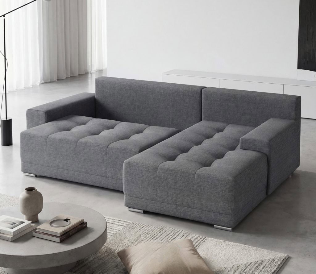 DAVOS (II gr.) minkštas kampas (Casa-24) pilkos spalvos su patalynės dėže