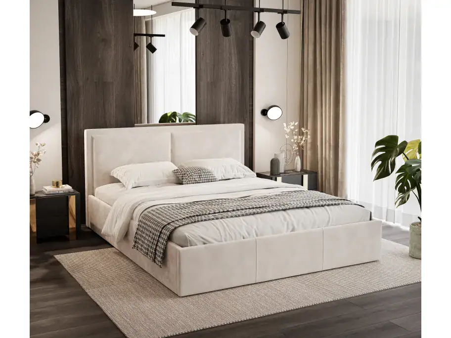 Dvigulė lova su čiužiniu ir patalynės dėže Makso Baldai