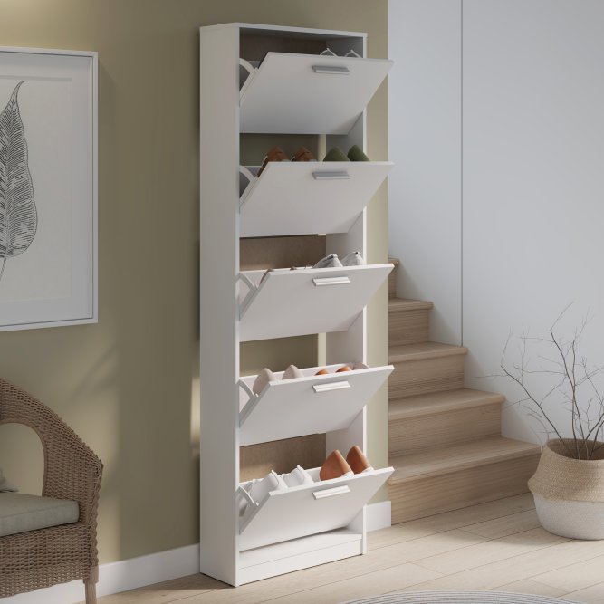 NET402 MSA712-120 batų dėžė-spintelė baltos spalvos