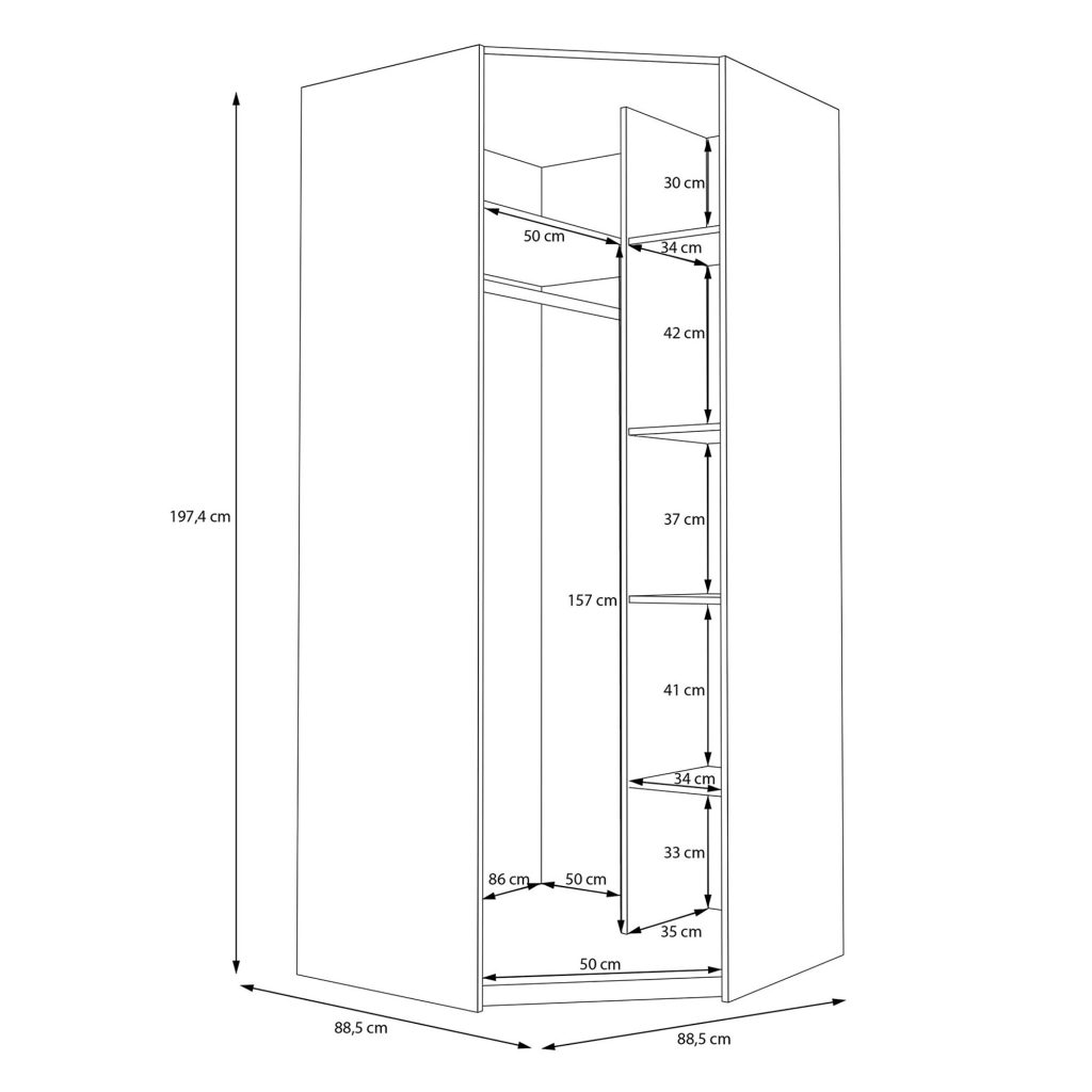 OAK SQUERE OSQS922B-M839 kampinė spinta 10