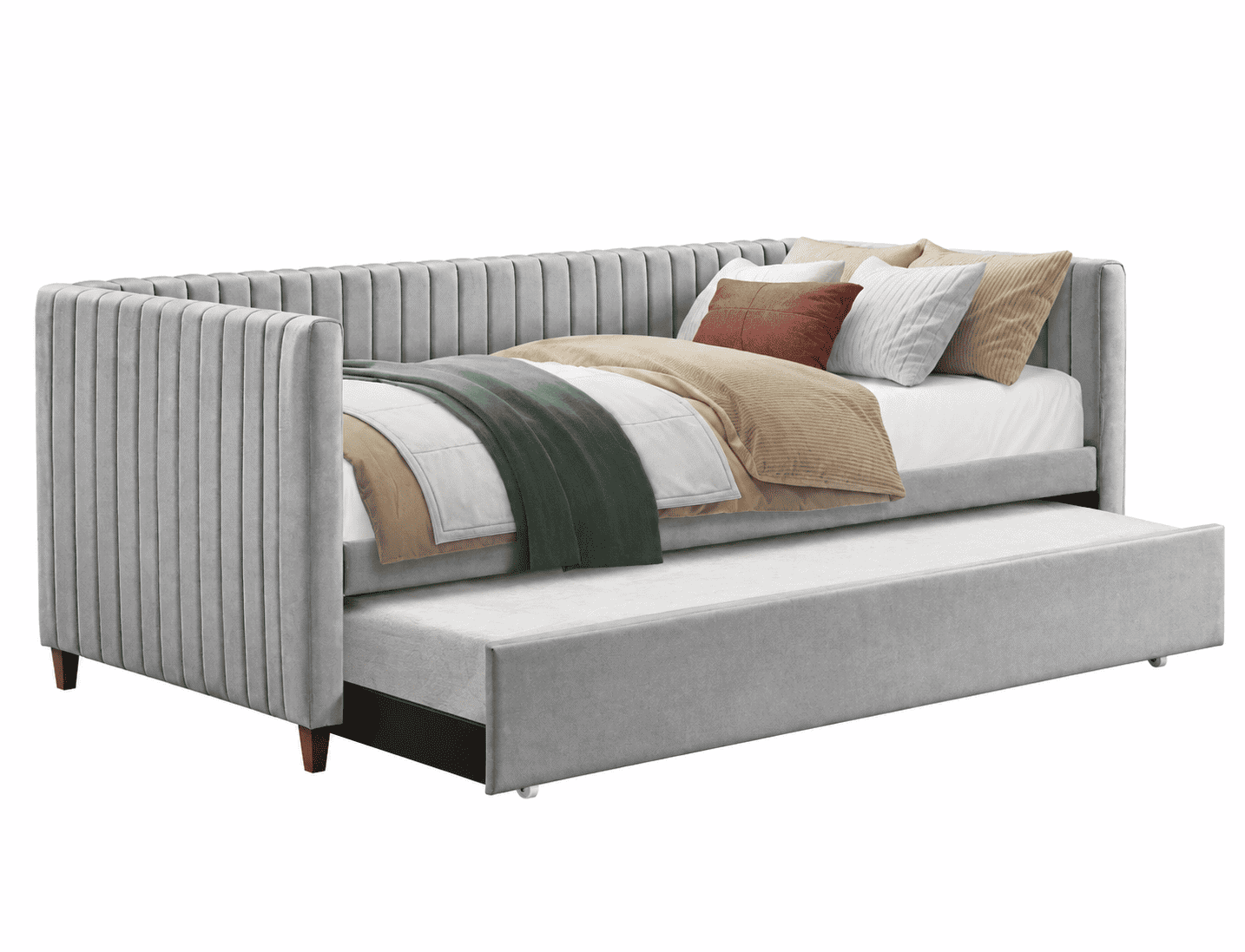 Lova-tachta DELINE 90x200 šviesiai pilka