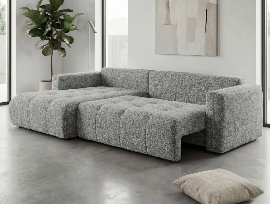 LONDON-N (V gr.) minkštas kampas (Trivello-35) K pusiau ištiestas pilkos spalvos