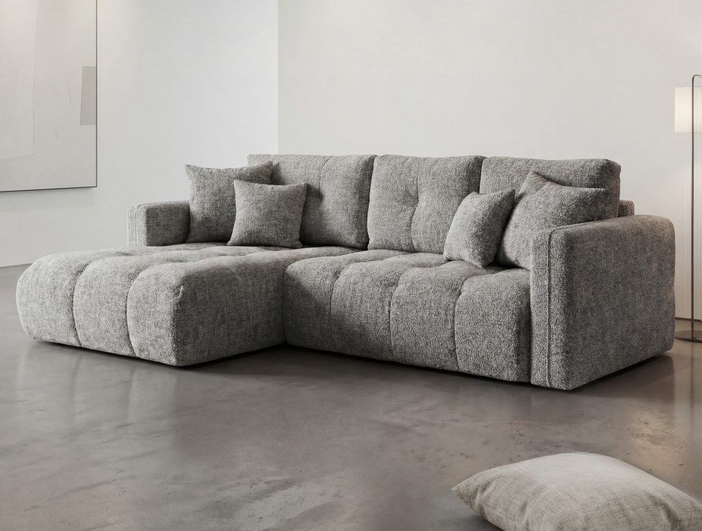 LONDON-N (V gr.) minkštas kampas (Trivello-35) K kairė pusė pilkos spalvos