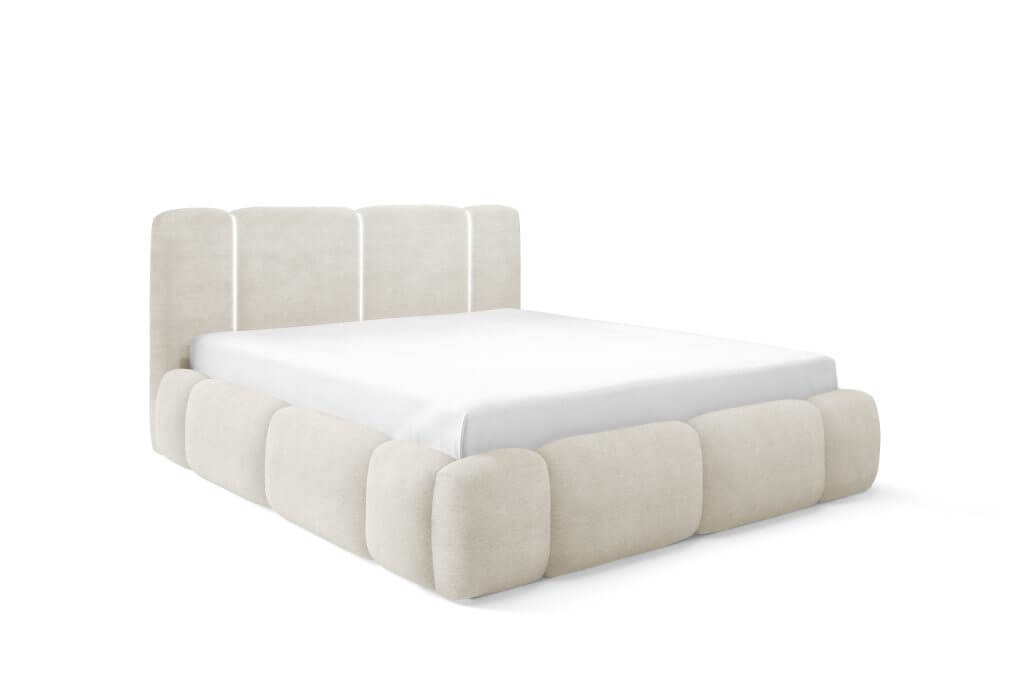 BIANCO 180 (III gr.) lova su LED apšvietimu (Lambi-01) balta iš šono