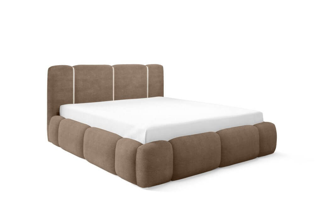 BIANCO 160 (III gr.) lova su LED apšvietimu (Lambi-04) rudos spalvos iš šono