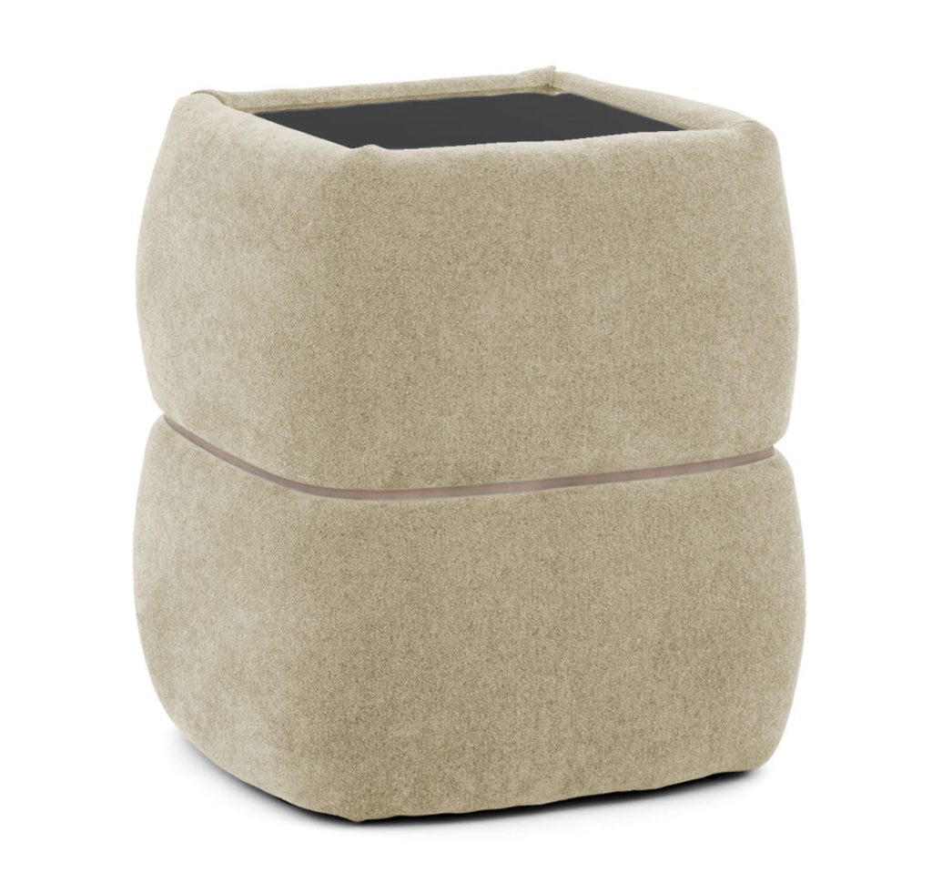 MONTI-NS (IV gr.) naktinis staliukas su LED apšvietimu (Doha-03) kreminės spalvos iš priekio