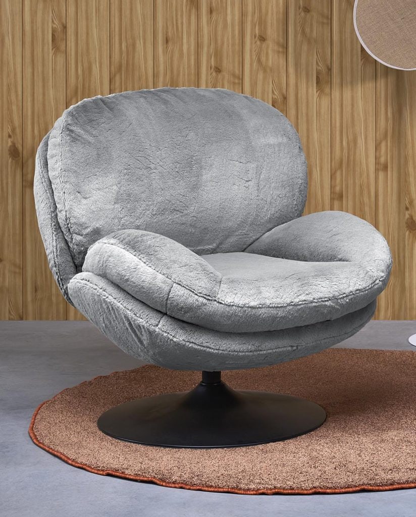 SHELL sukamasis fotelis (Pilkas)