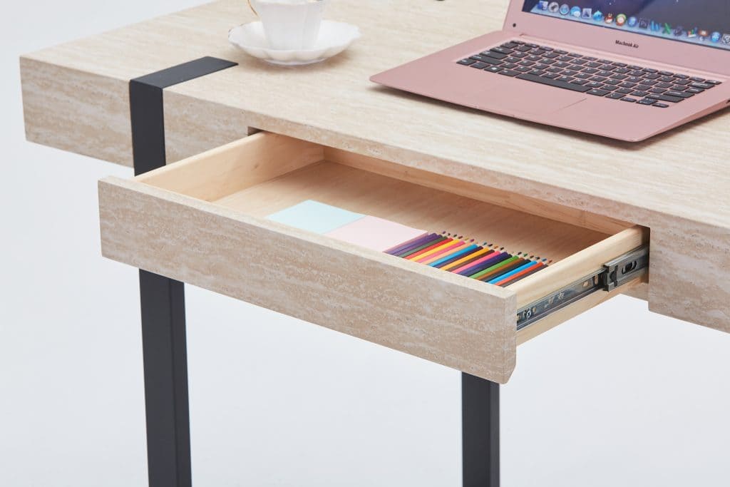 CALABRIA DK-120 kosmetinis staliukas-konsolė (Yellow Marble) #3