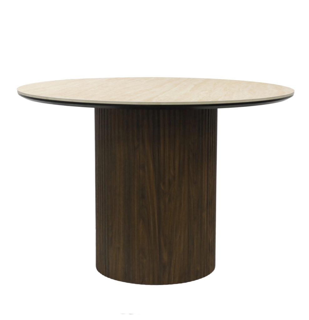 ORACLE apvalus stalas (Yellow Travertine) 2