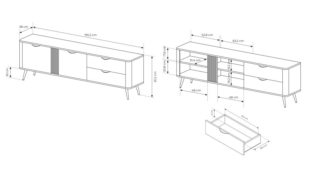 VERIS E RTV TV komoda 2D2S #6