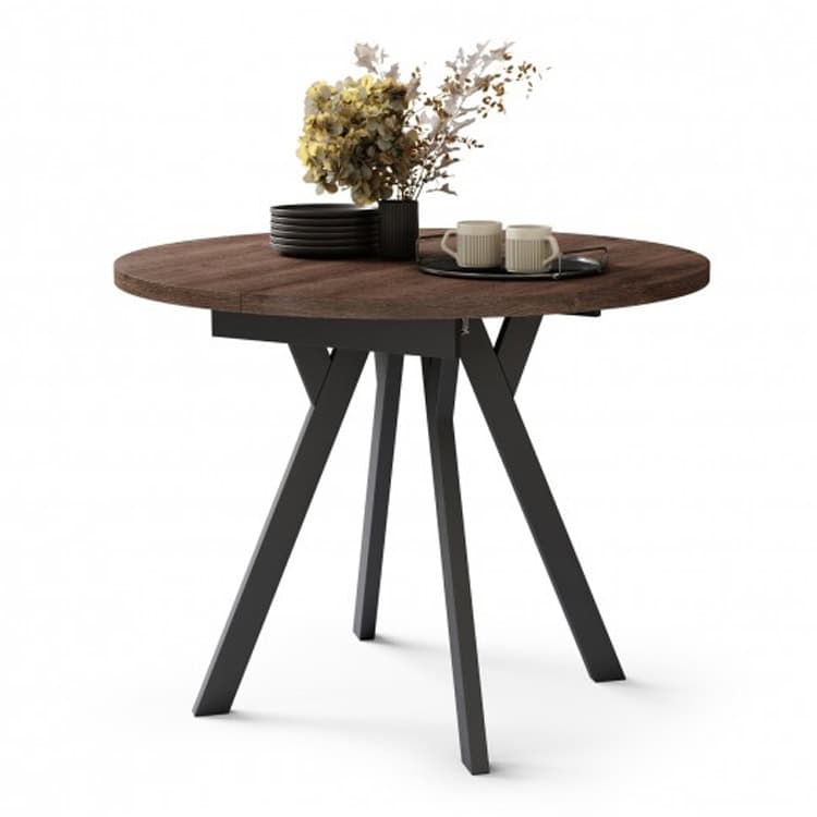 ALDO-90 apvalus išskleidžiamas stalas (Ruda) #5