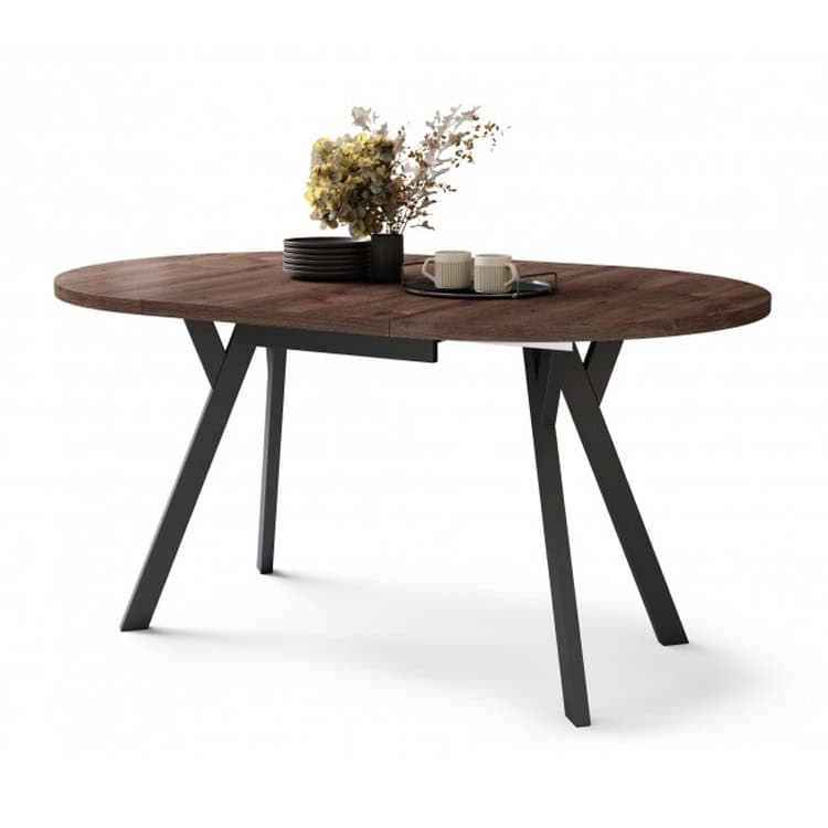 ALDO-90 apvalus išskleidžiamas stalas (Ruda) #4