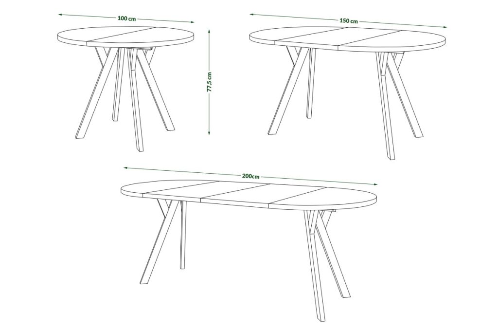 ALDO-100 apvalus išskleidžiamas stalas (Szampanski) #8