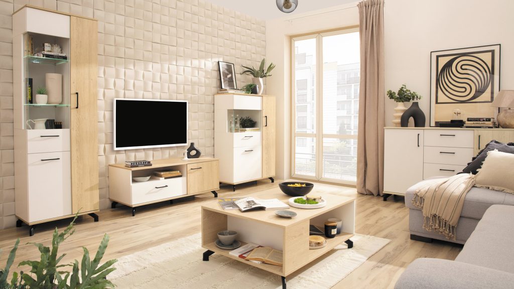 MADISON ST-13 pakabinama lentyna (Balta/Dab biszkoptowy) #4