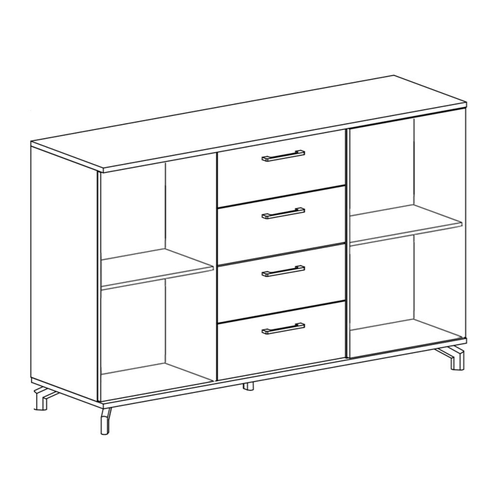 MADISON ST-09 komoda-indauja (Balta/Dab biszkoptowy)