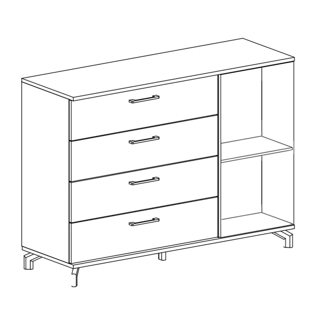 MADISON ST-10 komoda-indauja (Juoda/Dab biszkoptowy)