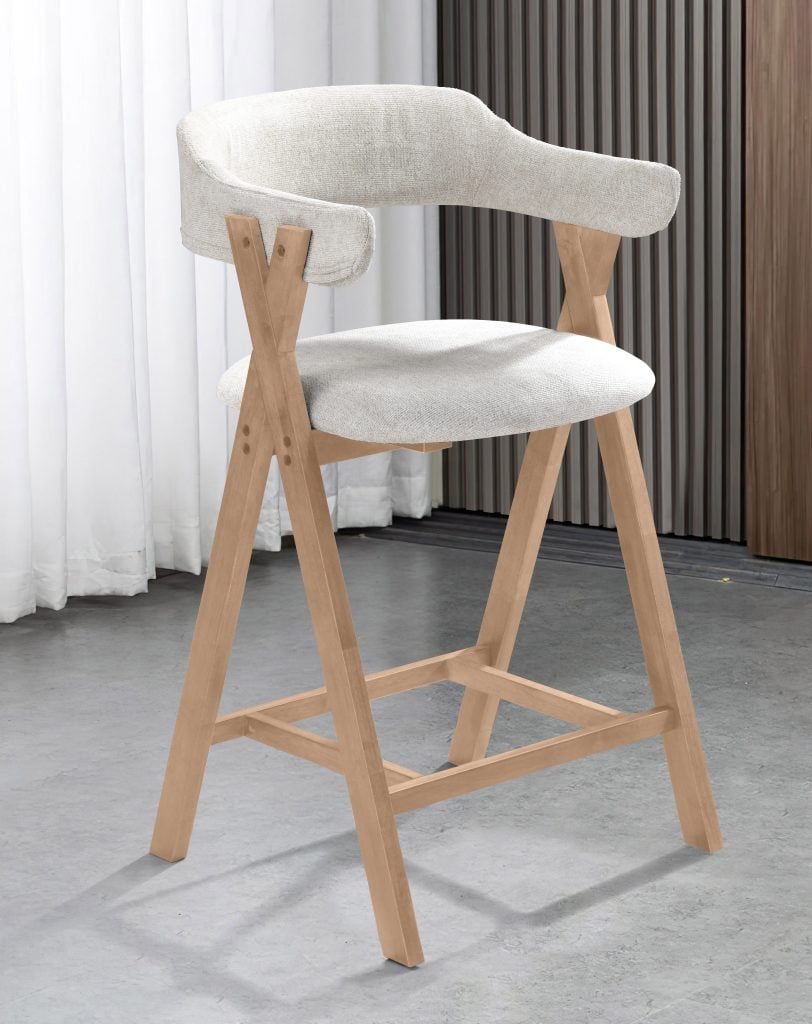 MADINA (III gr.) baro kėdė (Natūralaus medžio spalva/H31088-02 Šviesiai rudas)