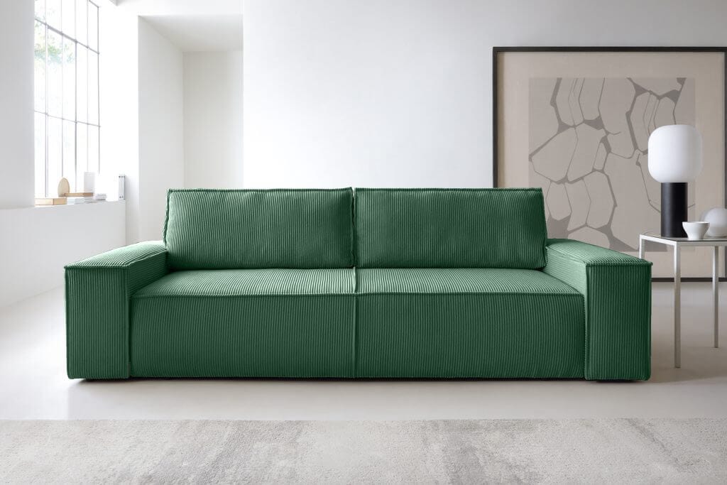 FIORD (II gr.) sofa-lova (Poso-14) žalios spalvos iš priekio