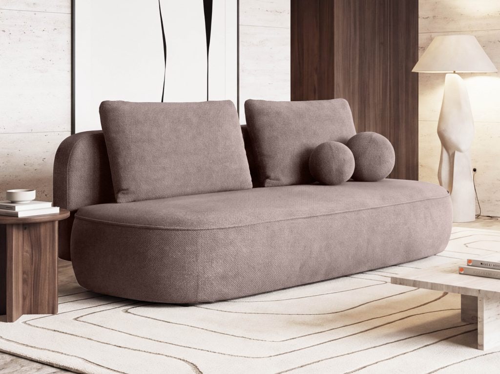 TEDDY (III gr.) sofa-lova be dekoratyvinių apvalių pagalvėlių (Bubble-04)
