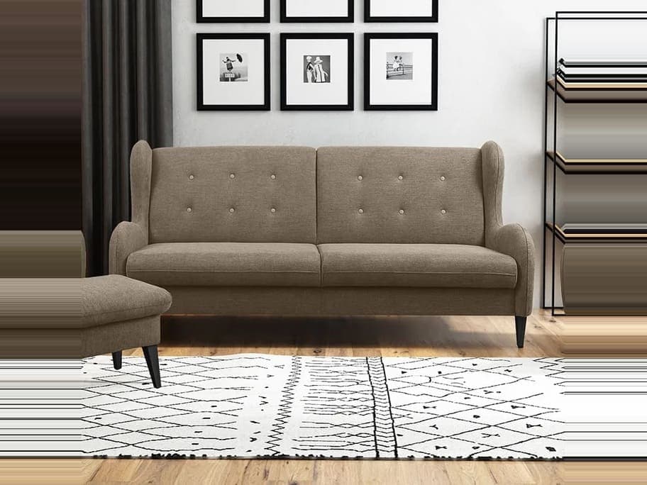 LAHTI (III gr.) sofa-lova (Bangkok Taupe/Juodos kojos)