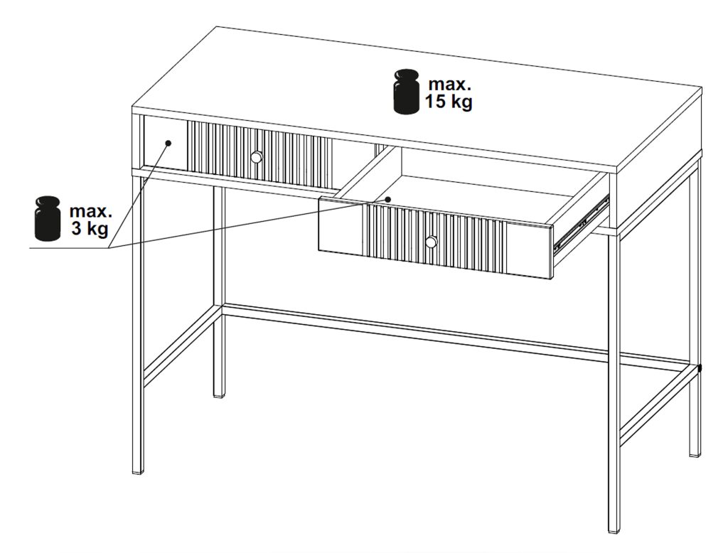 ISEO IS07 2S kosmetinis staliukas-konsolė (Cashmere) #4