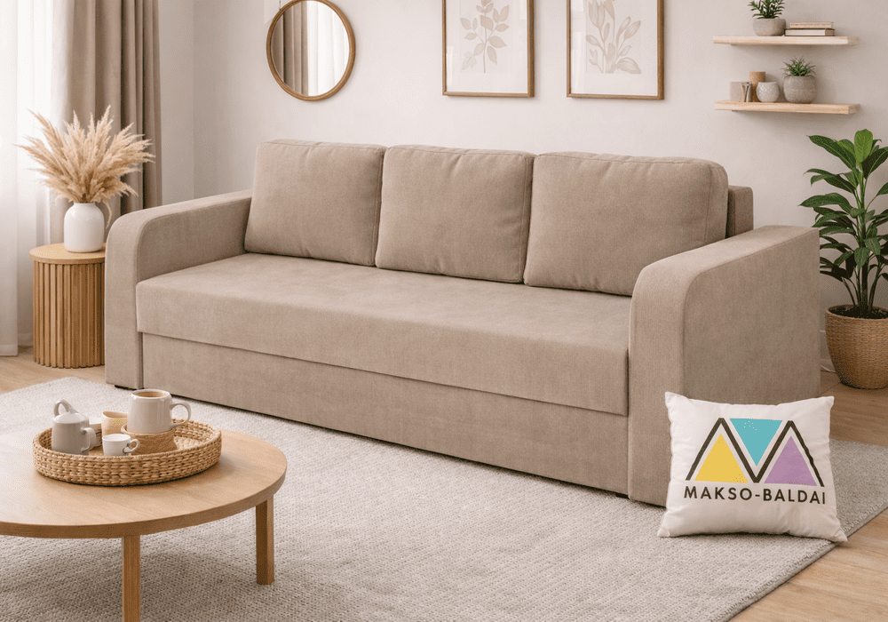 Sofa lova Baltia smėlio spalvos