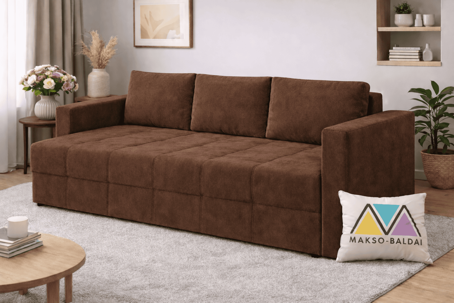 Sofa lova Martini ruda spalva Makso Baldai