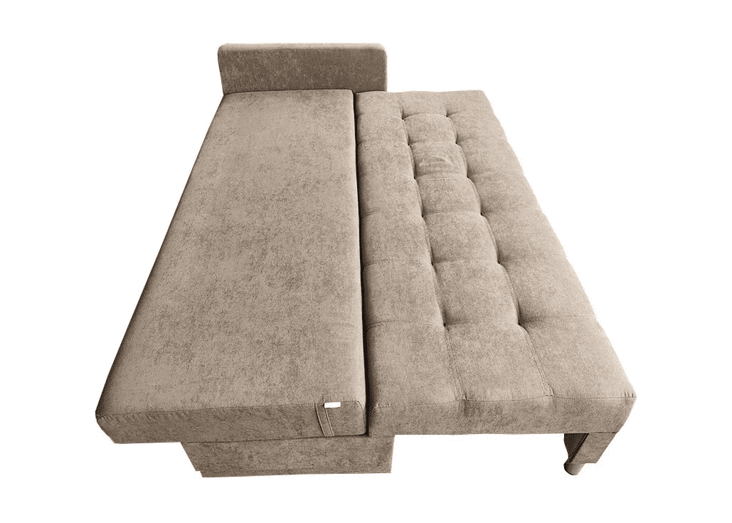 sofa-lova monica smėlio spalvos ištiesta
