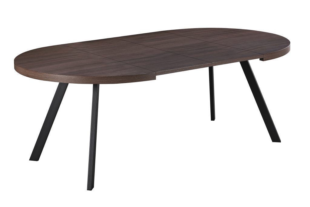 DOUGLAS apvalus išskleidžiamas stalas (LC048 Dark Wood) 4
