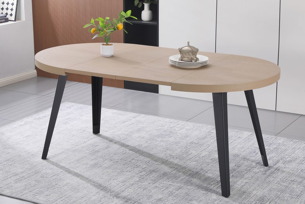 MITCHEL apvalus išskleidžiamas stalas (Ashtree Grey)