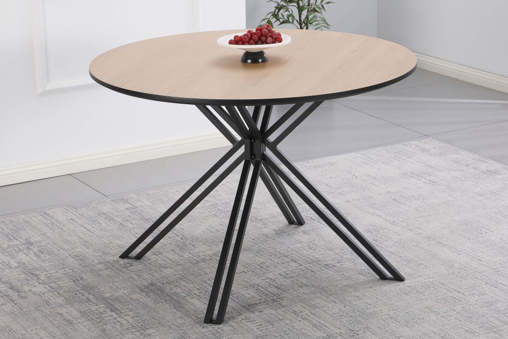 PRESTON apvalus stalas (LC120-1 Natural Wood)